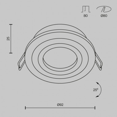 Встраиваемый светильник Maytoni Technical Atom DL023-2-01S, корпус: серебро, GU10
