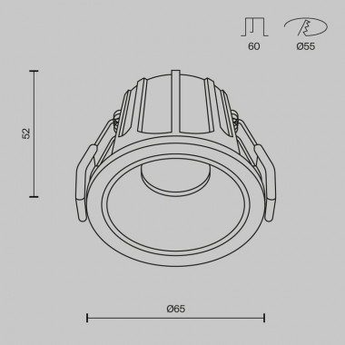Встраиваемый светильник Maytoni Technical Alfa LED DL043-01-10W4K-D-RD-WB, корпус: чёрный