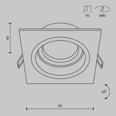 Встраиваемый светильник Maytoni Technical Atom DL026-2-01W, корпус: белый, GU10