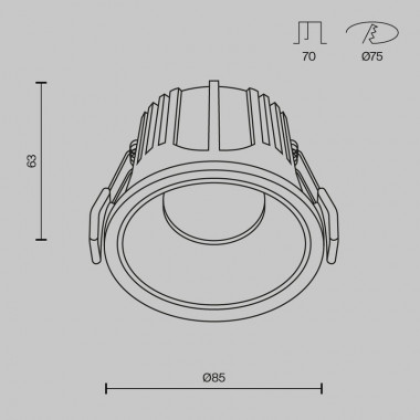 Встраиваемый светильник Maytoni Technical Alfa LED DL043-01-15W3K-D-RD-WB, корпус: чёрный