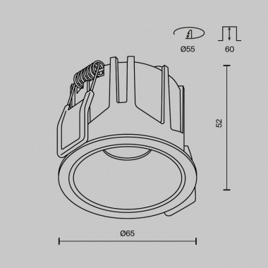 Встраиваемый светильник Maytoni Technical Alfa LED DL043-01-10W3K-RD-B-1, корпус: чёрный