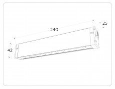 Управляемый светодиодный светильник для шинопровода Magnetic 220V диммируемый 3000-6400KGL1302 BK черный IP20 12W 3000K-6400K 220V 24° 232*25*42 (Без ПДУ)