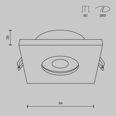 Встраиваемый светильник Maytoni Technical Stark DL083-01-GU10-SQ-B, корпус: чёрный, GU10