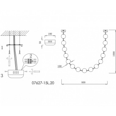 07627-15L,20 Подвес Мони бронза Led 90W