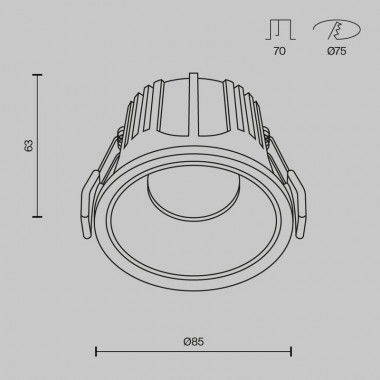 Встраиваемый светильник Maytoni Technical Alfa LED DL043-01-15W3K-RD-WB, корпус: чёрный