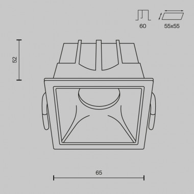 Встраиваемый светильник Maytoni Technical Alfa LED DL043-01-10W4K-D-SQ-WB, корпус: чёрный