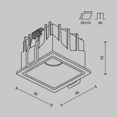 Встраиваемый светильник Maytoni Technical Alfa LED DL043-01-10W3K-SQ-W-1, корпус: белый