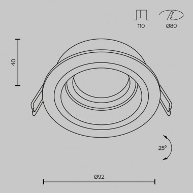 Встраиваемый светильник Maytoni Technical Atom DL025-2-01W, корпус: белый, GU10